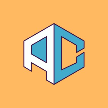 C yazı için kurumsal iş kimlik tasarım, basım, yayın, T-shirt tasarım perspektif geometrik konseptiyle monogram. vektör çizim