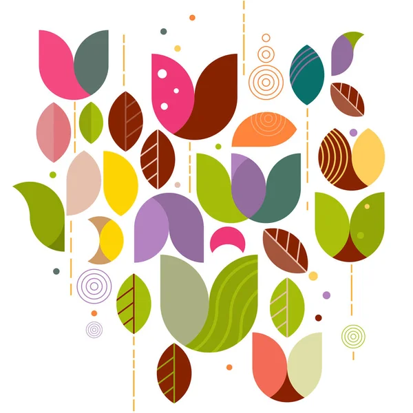 Abstracte verscheidenheid floral grafische achtergrond op witte voor zakelijke identiteit decoratie ontwerp, kaart, verpakking. vectorillustratie — Stockvector