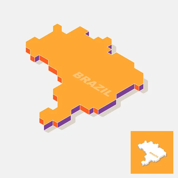 Brazilië map-element met 3d isometrische vorm geïsoleerd op de achtergrond, vectorillustratie — Stockvector