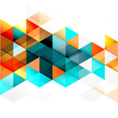 Soyut renkli geometrik ve modern örtüşen üçgenler beyaz. Modern arka plan iş veya teknoloji tanıtım, app kapak, online sunum Web sitesi öğesi, vektör çizim için