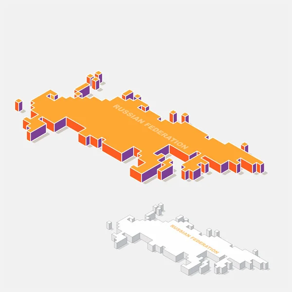 Federazione Russa elemento mappa con forma isometrica 3D isolato su sfondo, illustrazione vettoriale — Vettoriale Stock