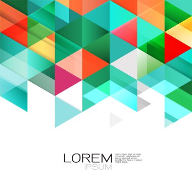 Soyut renkli geometrik şablon metin için beyaz boşluk ile örtüşen beyaz ve modern üçgen üzerinde izole. 