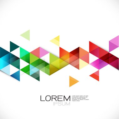 Soyut renkli çakışan geometrik şerit beyaz arka plan üzerinde.