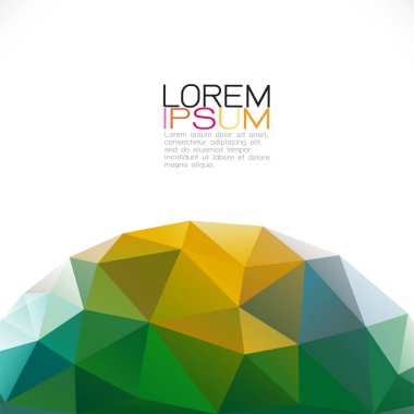 Beyaz arka plan üzerinde izole metin için yer ile alt pozisyonda soyut renkli geometrik şablonu. 