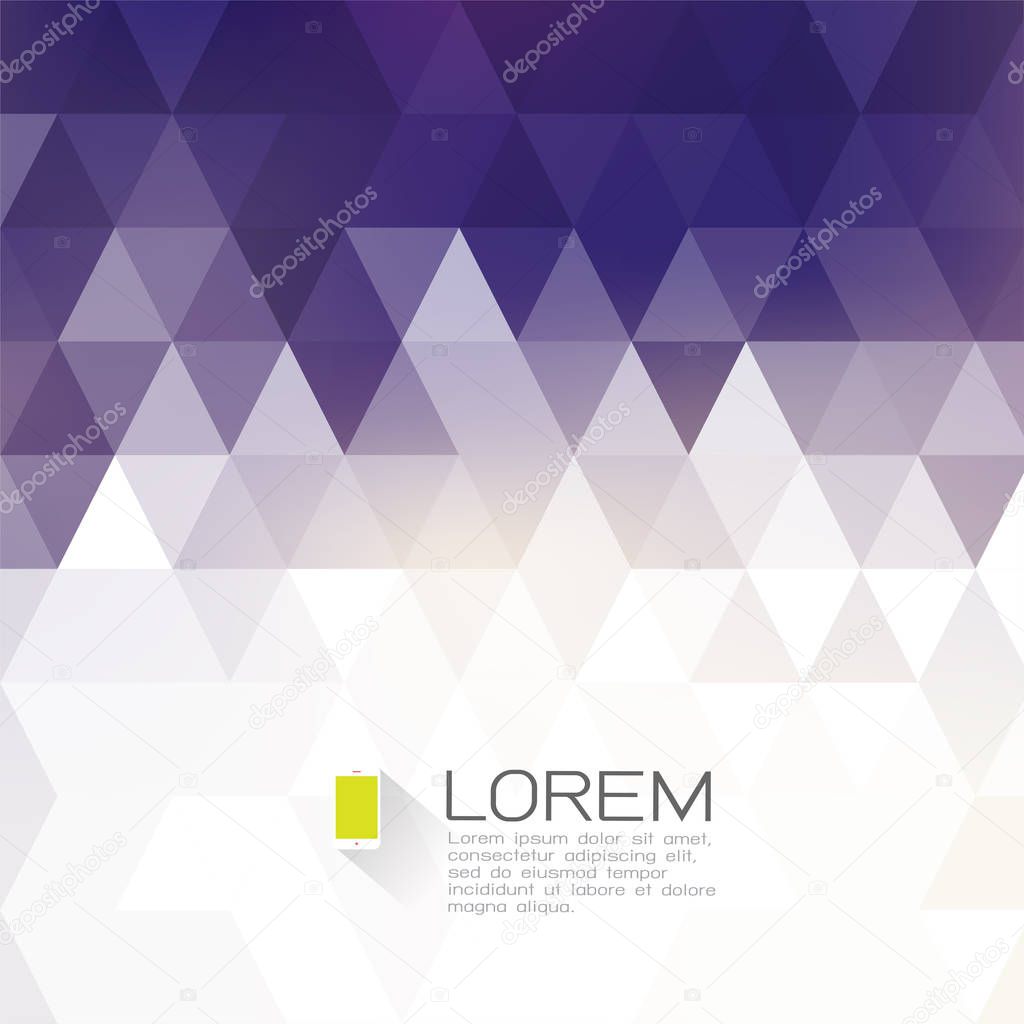 Abstract fade triangle with white space for text. Modern background for business or technology presentation. vector illustration