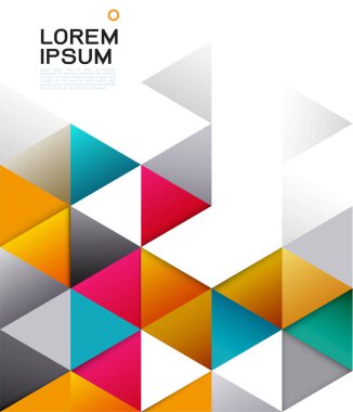 Soyut renkli geometrik şablonunda metin için beyaz boşluk ile örtüşen beyaz ve modern üçgen. Modern arka plan iş veya teknoloji sunumu için. vektör çizim