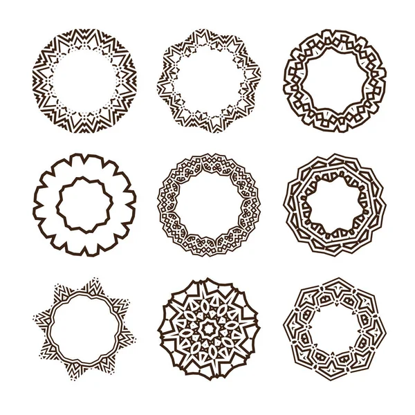 Jeu de motifs géométriques abstraits avec élément de forme annulaire, illustration vectorielle — Image vectorielle