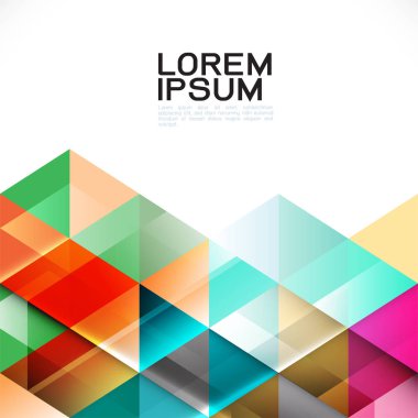 renkli şeffaflık ve beyaz arka plan üzerinde örtüşen üçgen alanı için metin üstte olan. 