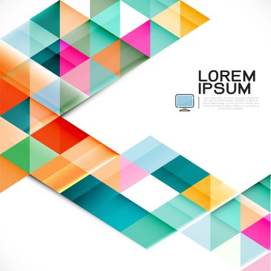 renkli şeffaflık ve alan tarafta beyaz zemin üzerine çakışan üçgen.