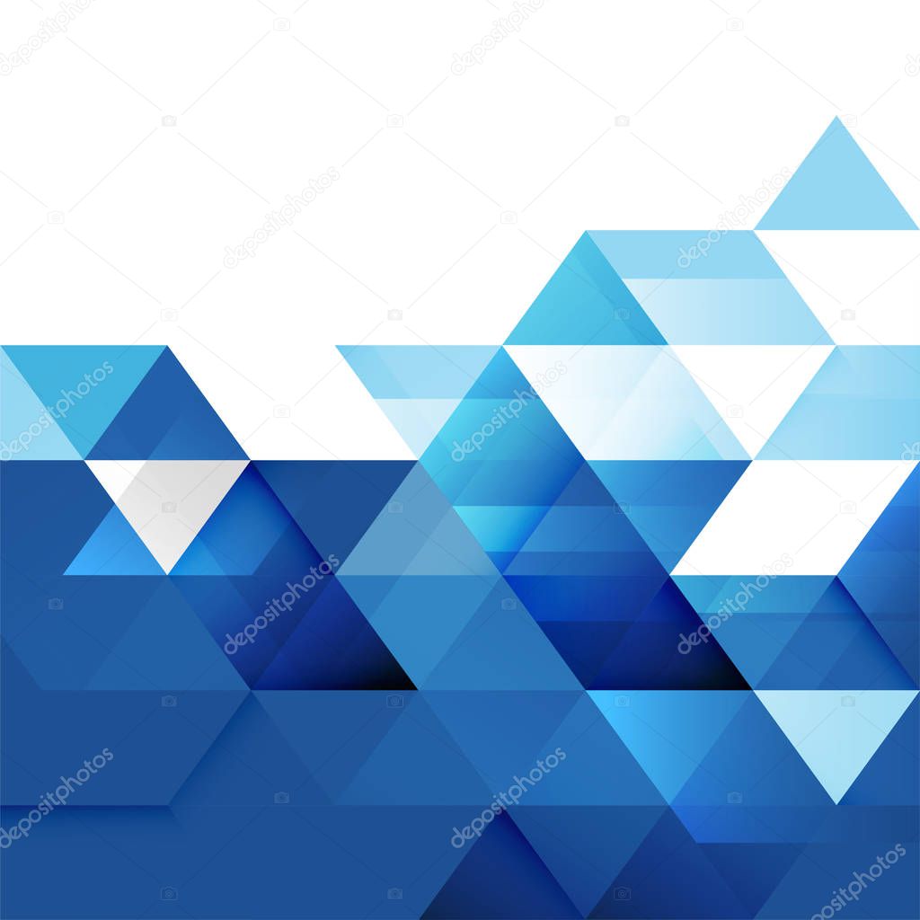 Abstract blue tone geometric layout template and modern overlapping with white space on top position. 
