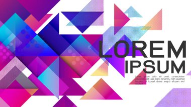 Soyut renkli gradyan karışık geometrik şablon ve modern çakışma. Vektör illüstrasyonu