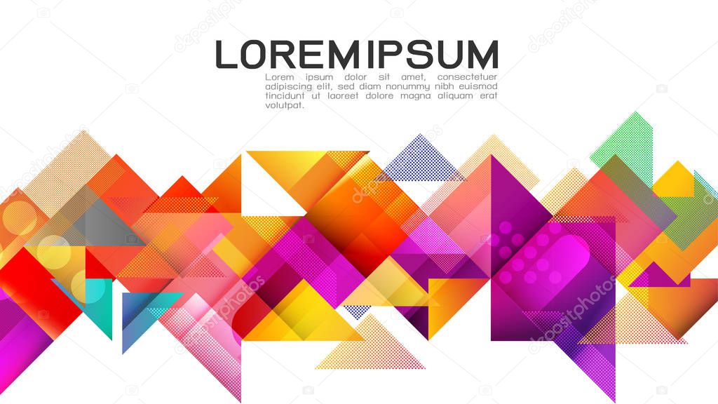 Abstract colorful gradient mixed geometric stripes template and modern overlapping on middle position with space for text. Vector illustration