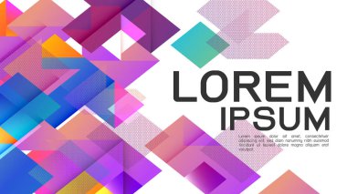 Soyut renkli gradyan karışık geometrik şablon ve modern çakışma. Vektör illüstrasyonu