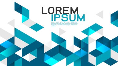 Soyut renkli geometrik şablon ve beyaz arka planda modern çakışma. Vektör illüstrasyonu