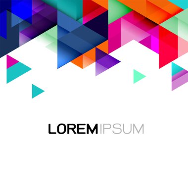 Alt konumdaki metin için beyaz arkaplan ve boşluk üzerinde vektör soyut renkli gradyan ve modern üstüste binen geometrik şablon.