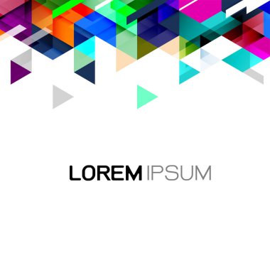 Alt konumdaki metin için beyaz arkaplan ve boşluk üzerinde vektör soyut renkli gradyan ve modern üstüste binen geometrik şablon.