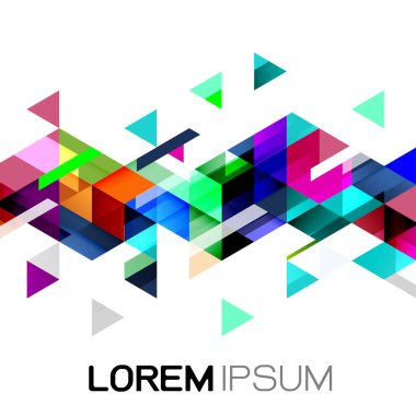 Beyaz zemin üzerinde çağdaş tarzda renkli tekrarlayan üçgenler gradyan geometrik. Soyut geometrik şablon ve modern stil dokusu. Vektör illüstrasyonu