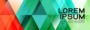 Çağdaş tarzda renkli tekrarlayan üçgenler gradyan geometrik. Soyut geometrik yatay şablon ve modern stil dokusu. Vektör illüstrasyonu