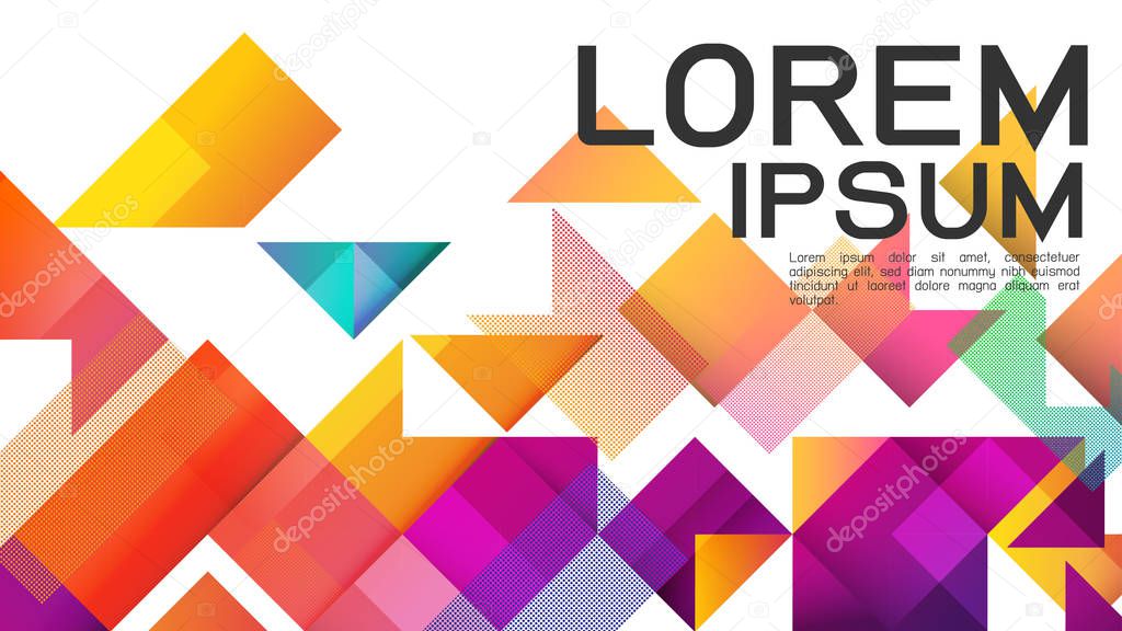 Abstract colorful gradient mixed geometric template and modern overlapping. Vector illustration