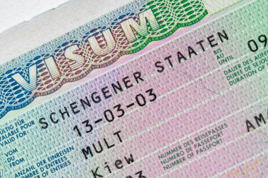 Pasaportunda Shengen Visa damgası