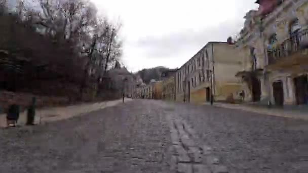 Andriyivskyy Descent Hyperlapse Kiev Ουκρανία Deserted Δρόμο Στο Κίεβο Κατά — Αρχείο Βίντεο