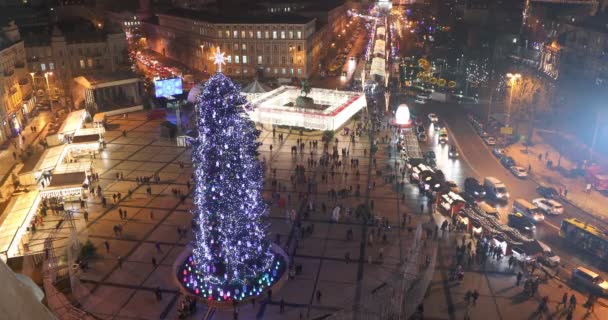 Kiev Ucrania Enero 2018 Celebrando Navidad Año Nuevo Plaza Sophia — Vídeos de Stock