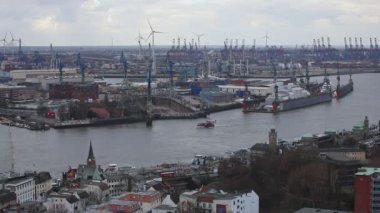 Hamburg limanının hava manzarası, Almanya
