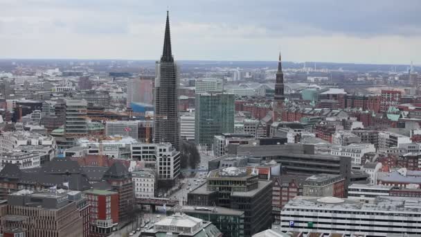 Vista Aérea Hamburgo Dia Nublado Alemanha — Vídeo de Stock