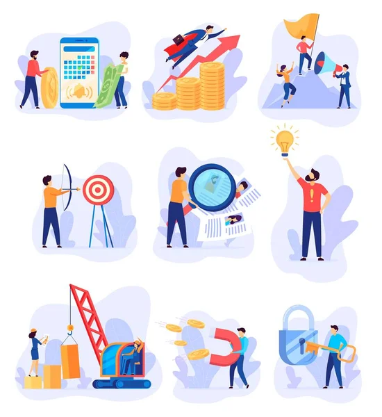 Succesvol business career concept, platte stijl vector illustratie — Stockvector