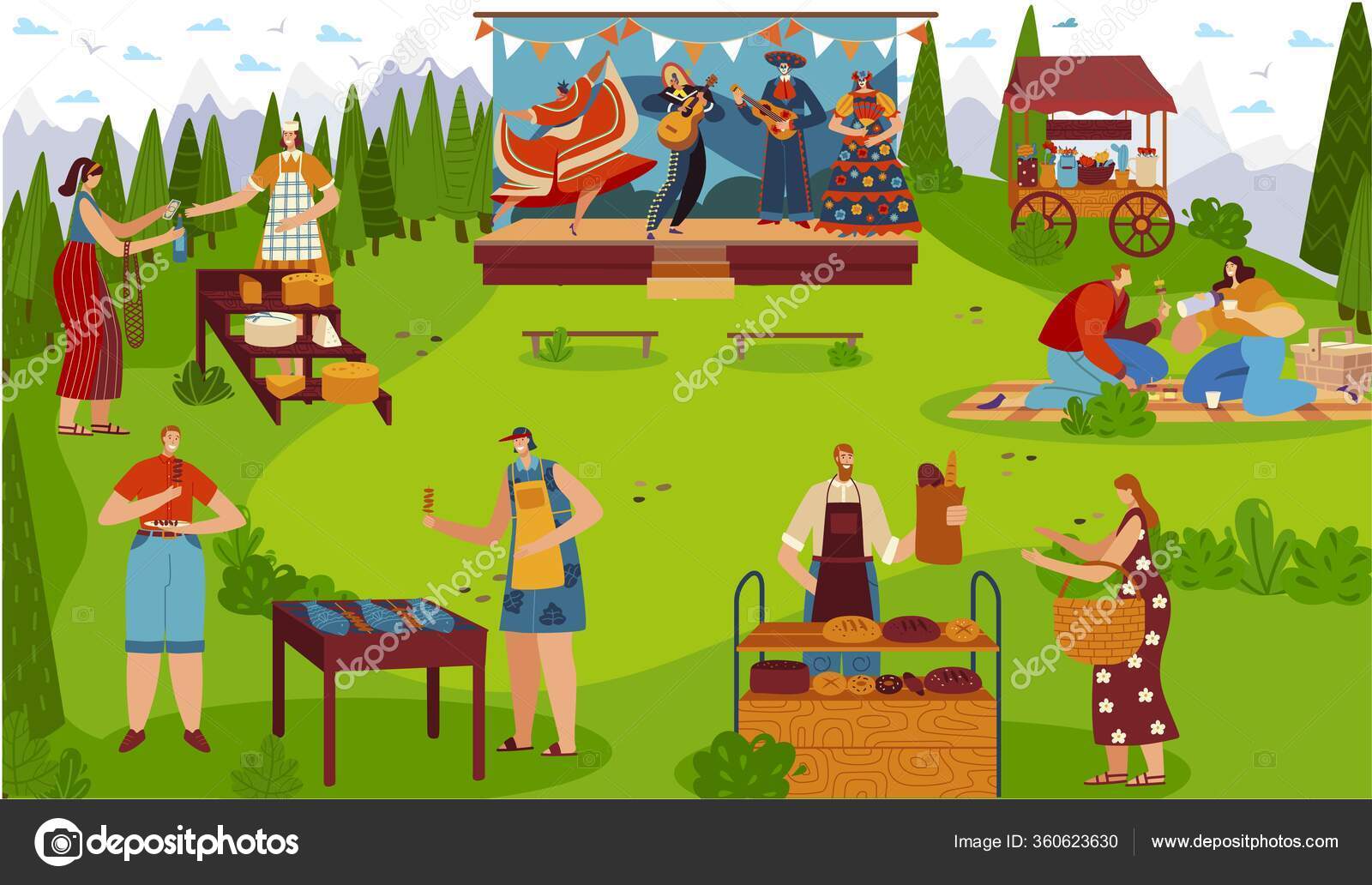 People with Different Hobbies, Set of Cartoon Characters, Vector