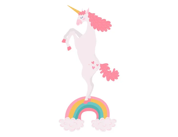 Egyszarvú mágikus ló fantasy állat vektor illusztráció — Stock Vector
