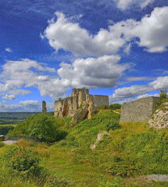 Gaillard Şatosu ve Les Andelys - Fransa 'nın Normandiya Şatosu' ndan Panorama