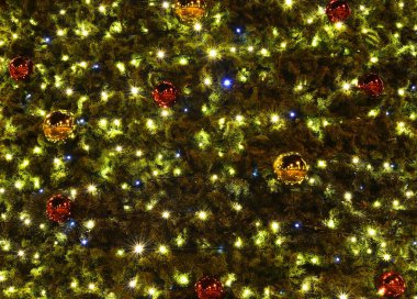 Işıklı ve ampullü Noel arkaplanı