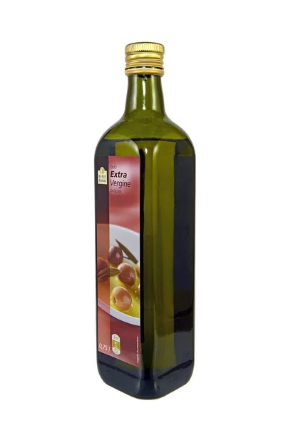 Bottle Olive Oil Extra Vergine Oliva Food Italy Illustrative Editorial — Stock Photo, Image