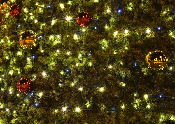 Fondo Navidad Con Luces Bombillas — Foto de Stock