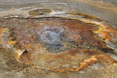 Yellowstone Ulusal Parkı 'nın manzaralı coğrafi aktiviteleri Usa Kara Kum Havzası
