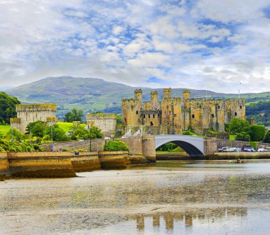 Conwy Kalesi, Kuzey Galler, Uk. Gwynedd - Unesco Dünya Mirası sahasındaki Kral Edward 'ın Kaleleri ve Şehir Surları' na aittir..
