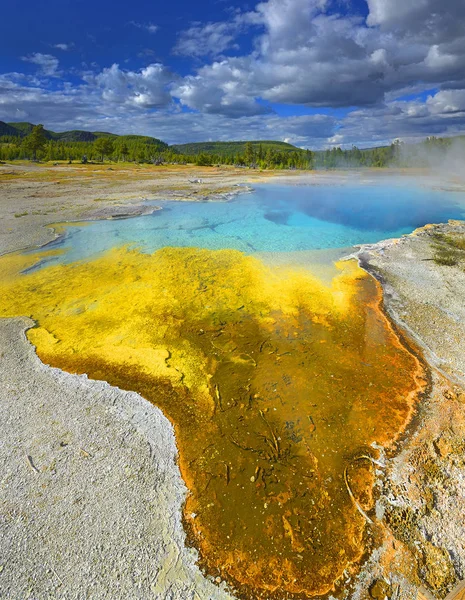 Scenic Landscapes of Geothermal activity of Yellowstone National Park USA - Biscuit Basin,  World Heritage sites of UNESCO