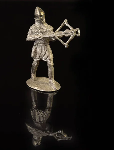 Mittelalterlicher Armbrustschütze Zinnsoldat — Stockfoto