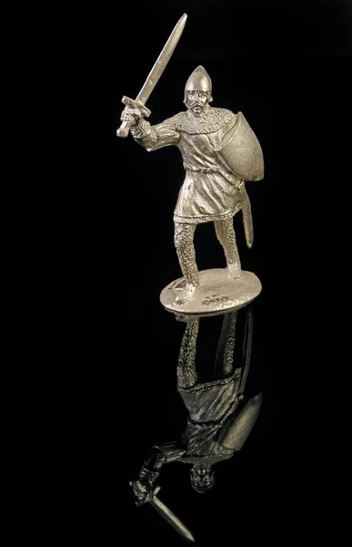 Războinic Medieval Sabie Tin Soldier — Fotografie, imagine de stoc