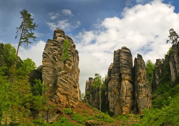 Прачевские Скалы Вероятно Самая Известная Часть Чешского Рая Расположен Северо — стоковое фото