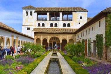 Çeşmeli bahçe, Alhambra Sarayı, Yaz Sarayı Generalife, Palacio de Generalife, Granada, Endülüs - Unesco Dünya Mirası Alanı, İspanya