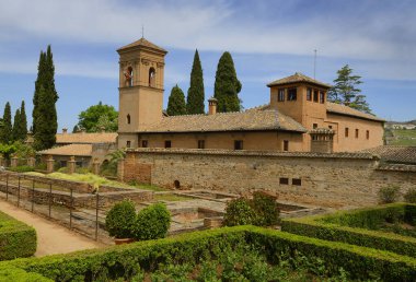 Alhambra, Granada, Endülüs, İspanya 'dan Jardines de San Francisco Unesco Dünya Mirası