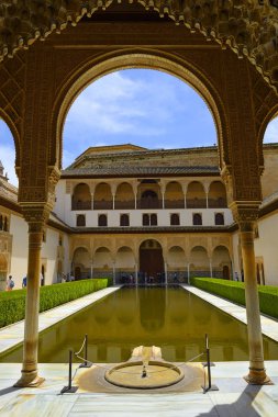 Nasrid Sarayı (Palacios Nasıres) Alhambra Sarayı, Granada, Endülüs - Unesco Dünya Mirası Alanı, İspanya