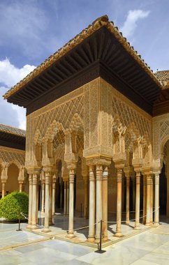 Nasrid Sarayı (Palacios Nasıres) Alhambra Sarayı, Granada, Endülüs, İslam sanatı - Unesco Dünya Mirası Sitesi, İspanya