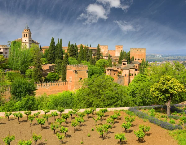 Wiew Van Het Alhambra Granada Andalusië Spanje Unesco World Heritage — Stockfoto