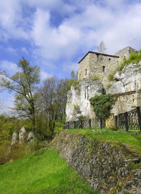 Bakowiec Şatosu - Xiv yüzyılından kalma bir şövalye kalesinin kalıntıları, Krakow-Czestochowa Jura 'da yatıyor, sözde Kartal Yuvaları sisteminde, Morsko, Polonya
