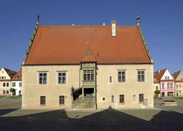 Piazza Bardejov Con Vecchio Municipio Città Uno Dei Siti Patrimonio — Foto Stock