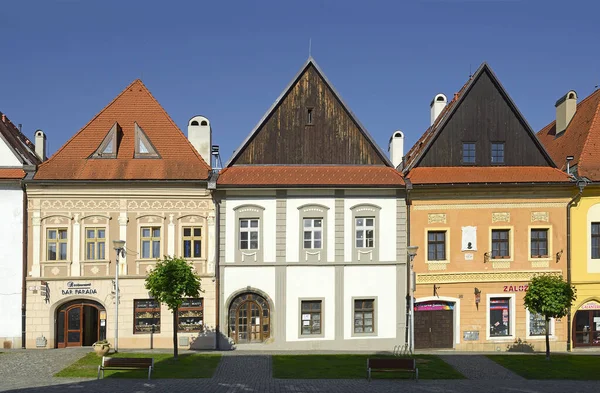 Bardejov町の広場には古い歴史的な家があります 町はユネスコの世界遺産 スロバキア ヨーロッパの一つです — ストック写真