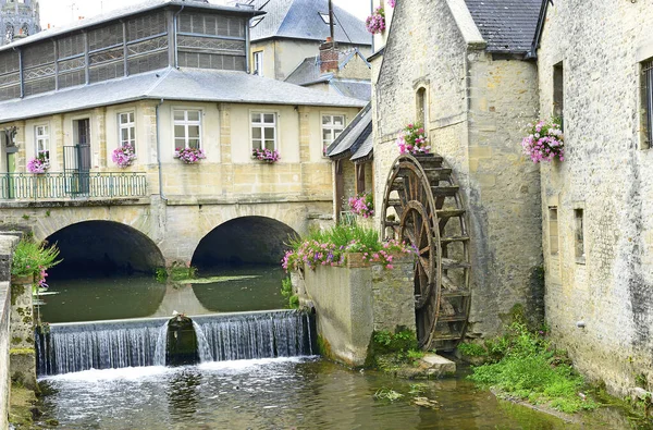 Vecchio Mulino Sul Fiume Nella Città Bayeux Normandia Francia — Foto Stock